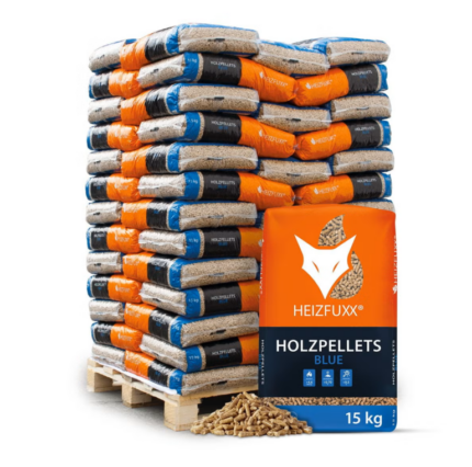 Heizfuxx Holzpellets Blue 15kg x 65 Sack 975kg Palette