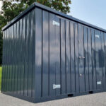 Materialcontainer MC4 lackiert RAL 7016 Anthrazitgrau H 2090 x B 2142 x T 3882 mm Tür längsseitig zweiflügelig