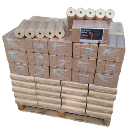 Holzbriketts Mischpalette 400 kg oder 800 kg – Rund & RUF Briketts aus Bayern